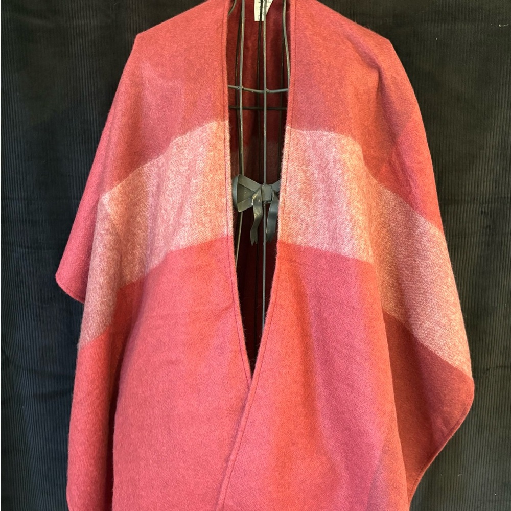 Woolrich Pink and Red Wool Shawl